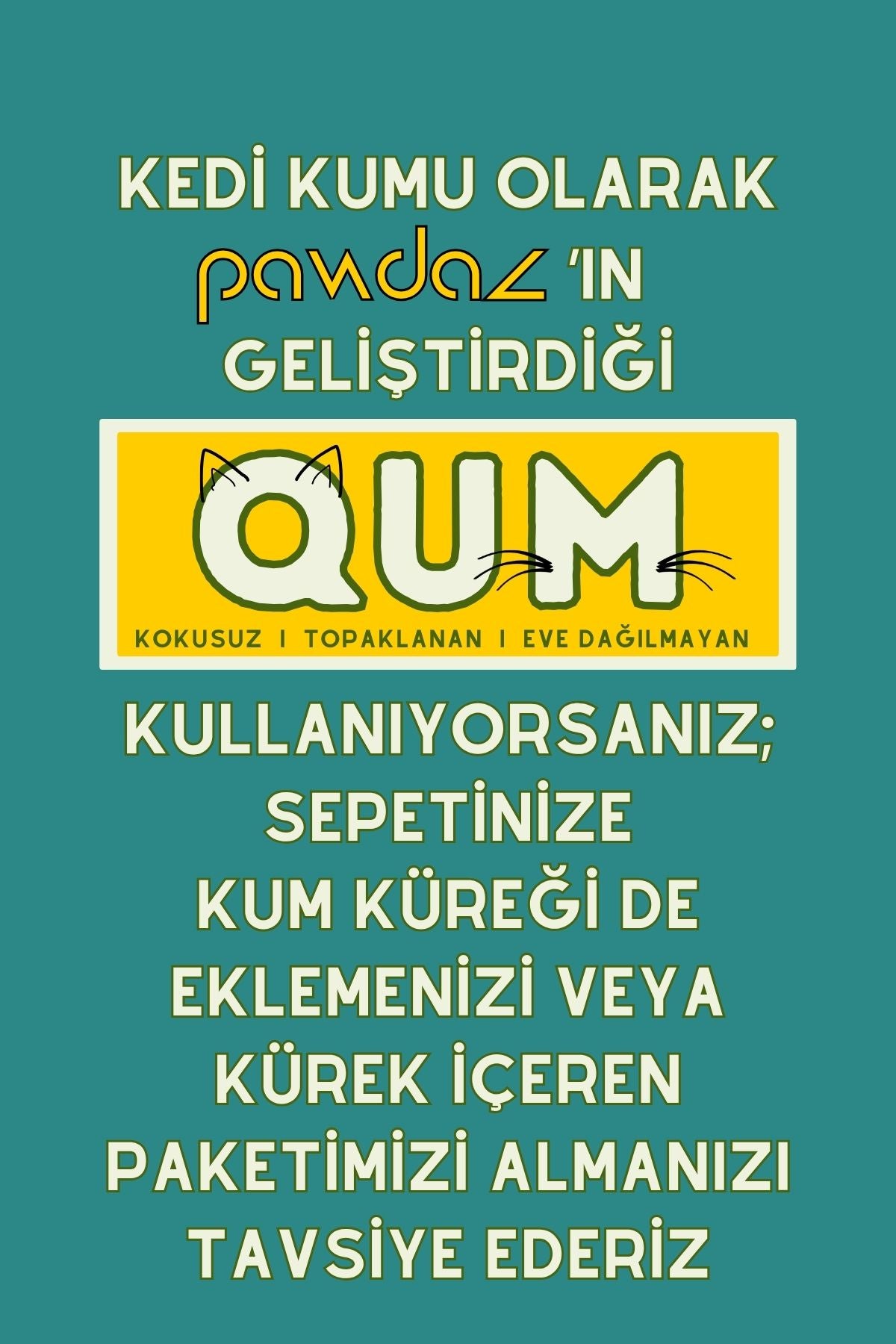 pawdaz Qum Küreği - Büyük delikli büyük kum küreği ( İri taneli kedi kumları için) (su yeşili)