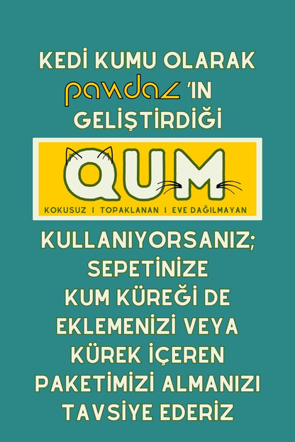 pawdaz Qum Küreği - Büyük delikli büyük kum küreği ( İri taneli kedi kumları için) (su yeşili)