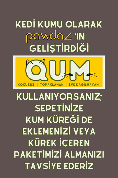 pawdaz Qum Küreği - Büyük delikli büyük kum küreği ( İri taneli kedi kumları için) (bej)