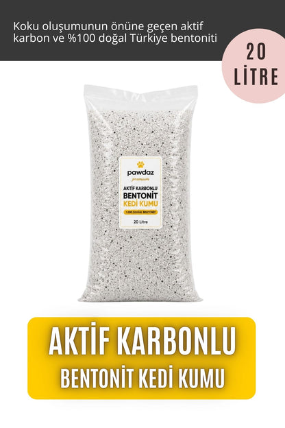 Aktif Karbonlu Bentonit Kedi Kumu (20 Litre)