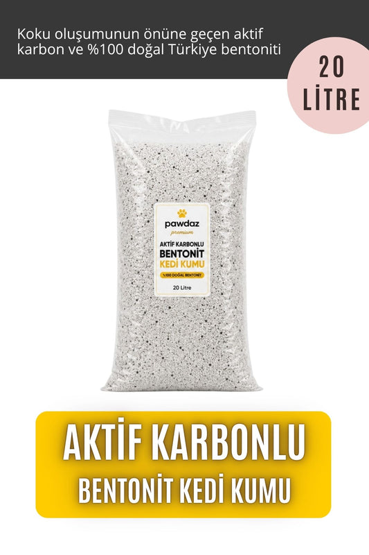 Aktif Karbonlu Bentonit Kedi Kumu (20 Litre)