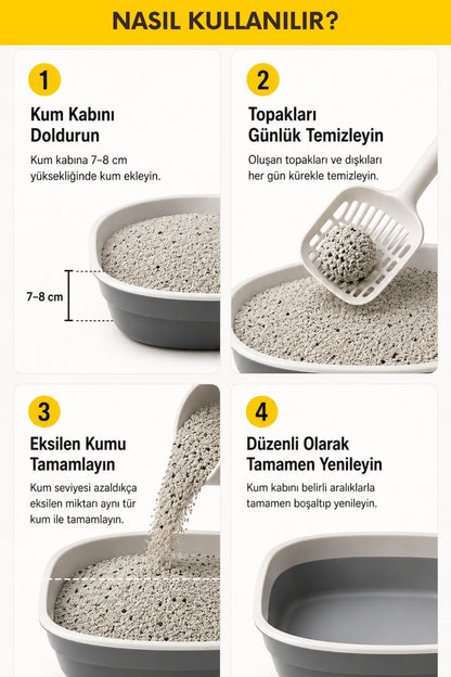 Aktif Karbonlu Bentonit Kedi Kumu
