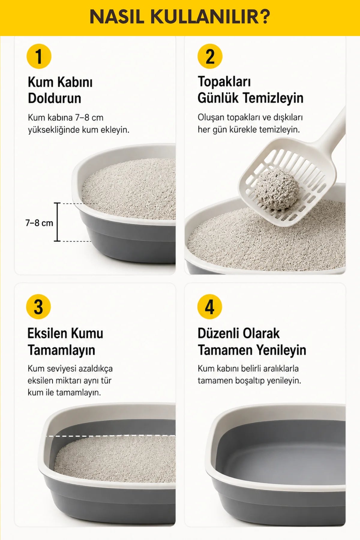 Bentonit Kedi Kumu - Tozu azaltılmış