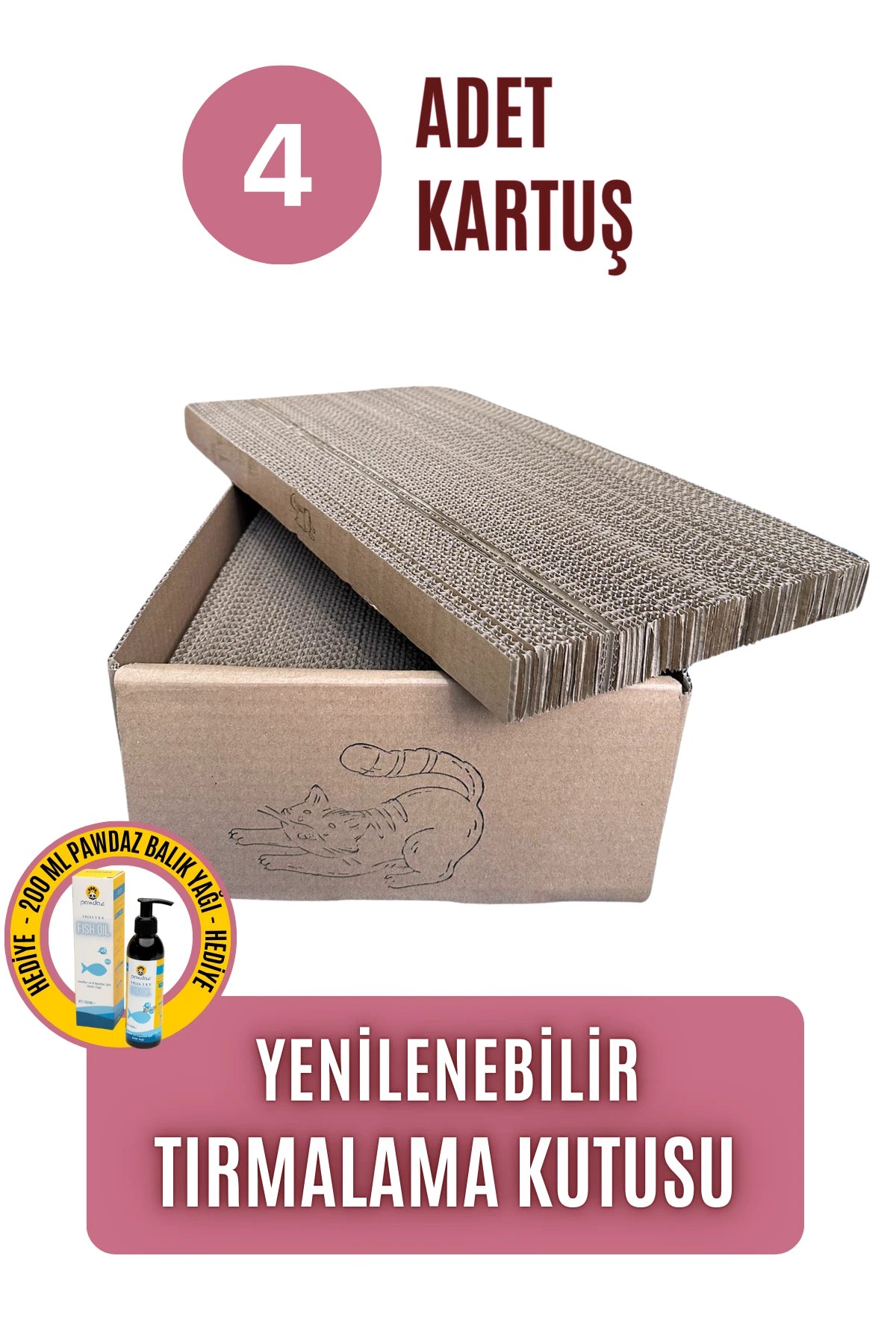 pawdaz Tırminatör - Kedi Tırmalama Kutusu (45x24 CM)
