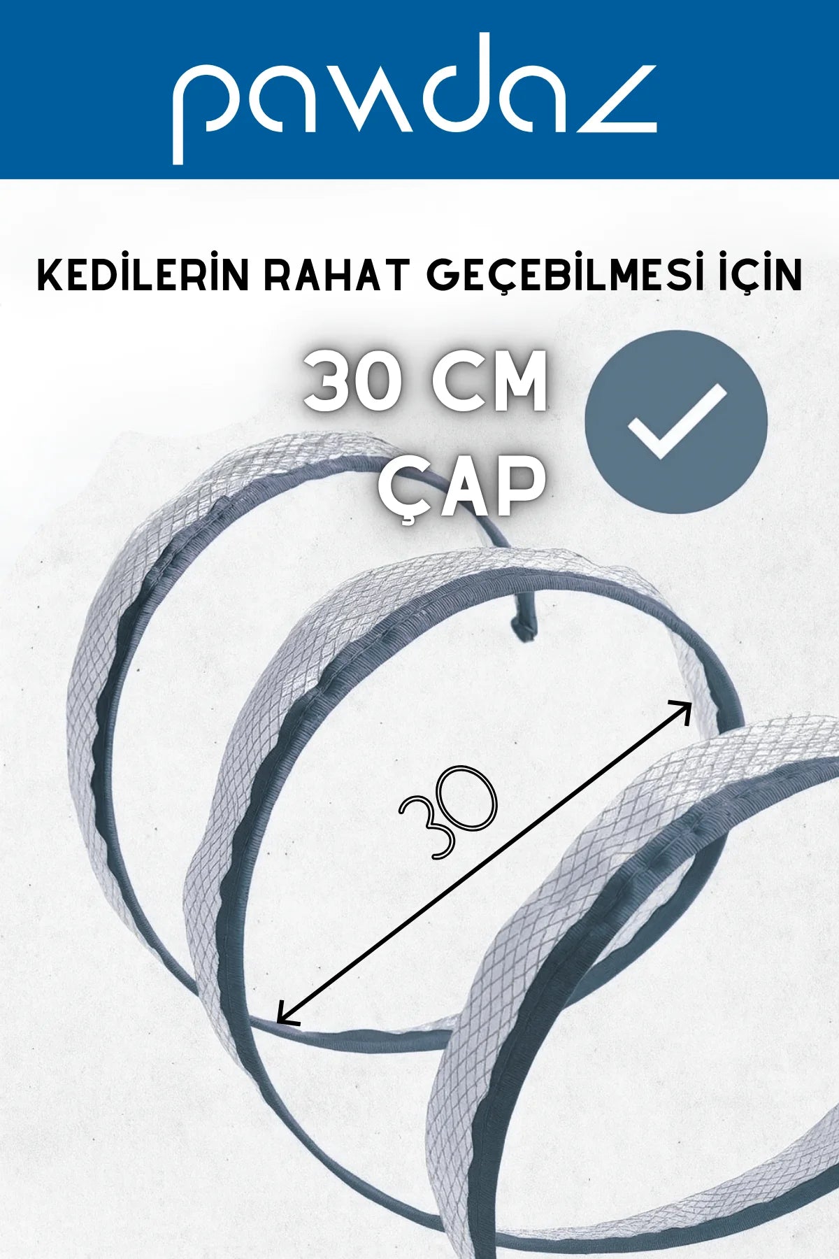 110 CM Açık Kedi Oyun Tüneli - Hızlı kurulur ve kolay toplanır (Kül)