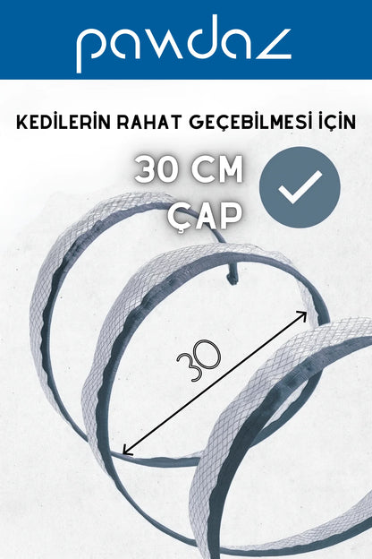 110 CM Açık Kedi Oyun Tüneli - Hızlı kurulur ve kolay toplanır (Kül)