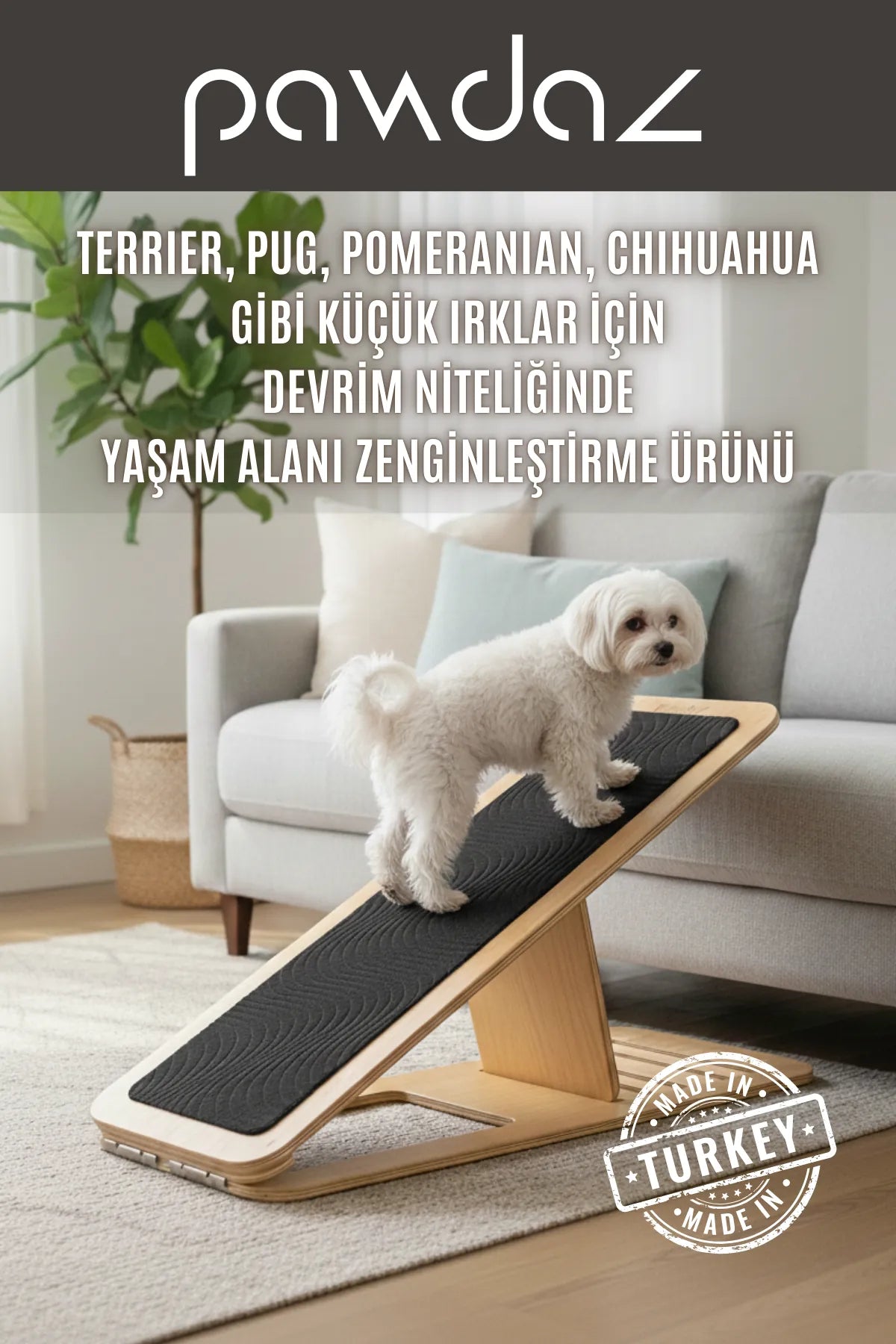 Dayanak - Yaşlı, Engelli, Yavru, Ameliyat Sonrası, Kısa Boylu Kediler ve Köpekler İçin 5 Kademeli Rampa