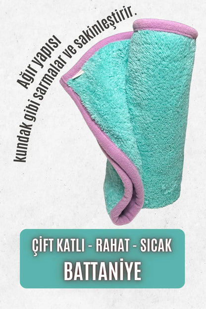 Kedi ve Köpek Battaniyesi - Çift Katlı, Yıkanabilir (Mint)