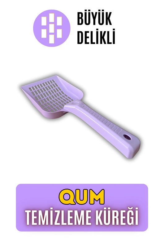 pawdaz Qum Küreği - Büyük delikli büyük kum küreği ( İri taneli kedi kumları için) (Lila)
