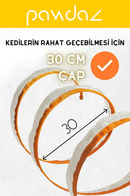 110 CM Açık Kedi Oyun Tüneli - Hızlı kurulur ve kolay toplanır (Safran)