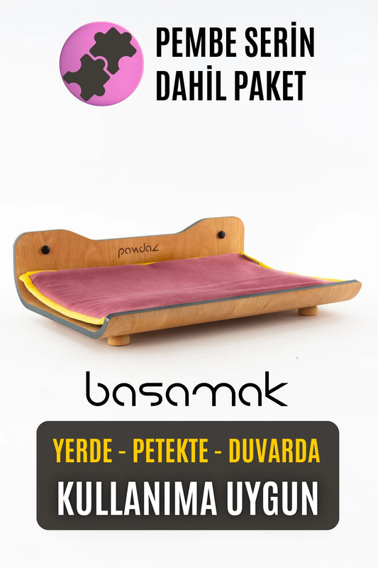 pawdaz Basamak - Kediler İçin Serin Mat Uyumlu Duvar, Kalorifer ve Yerde Kullanılabilen Yatak (pembe-basamak)
