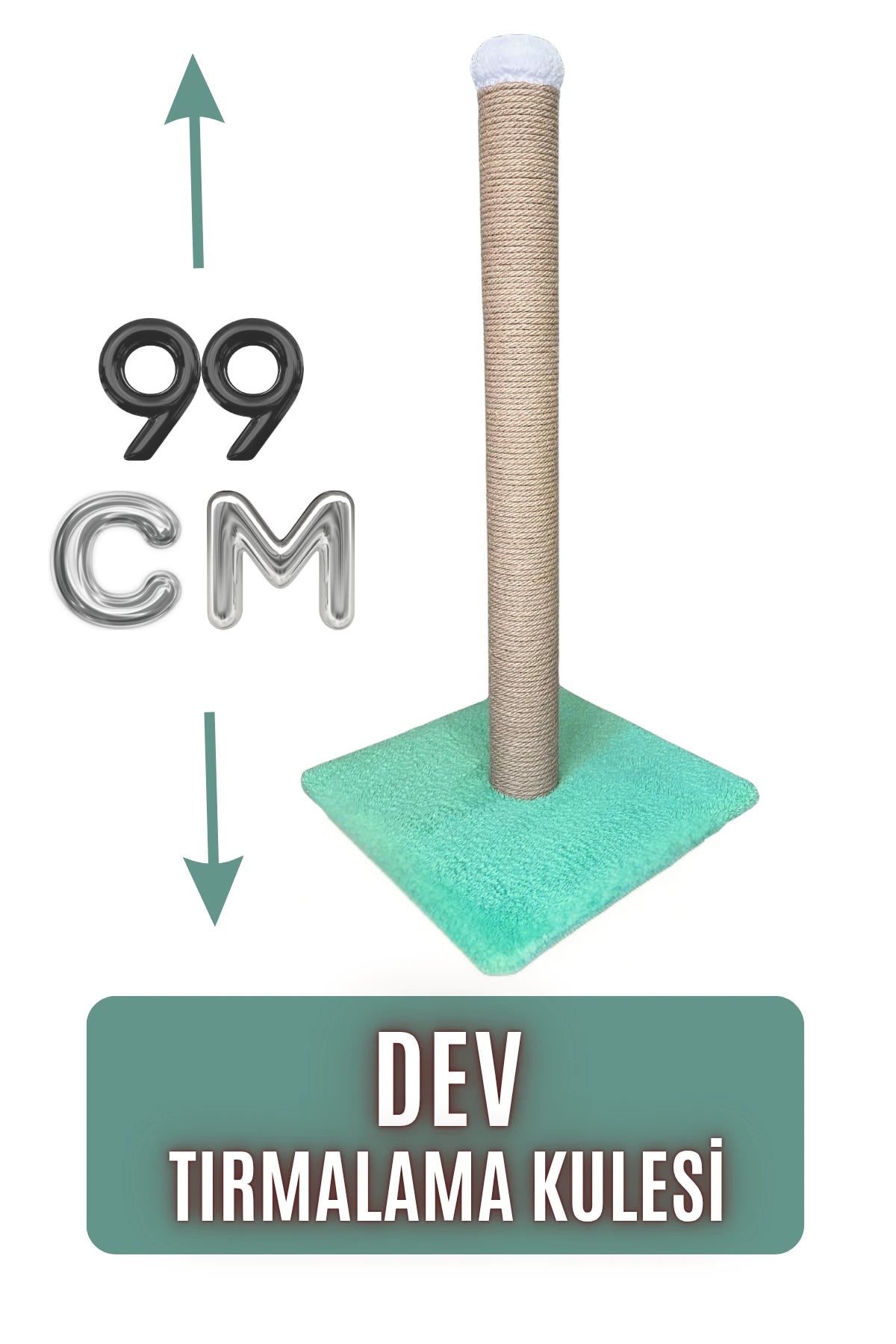 Tırminatör - Dev Kedi Tırmalama Kulesi (99 CM) (Mint)
