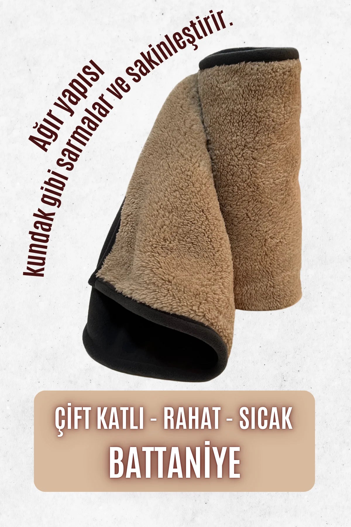 Kedi ve Köpek Battaniyesi - Çift Katlı, Yıkanabilir (Karamel)