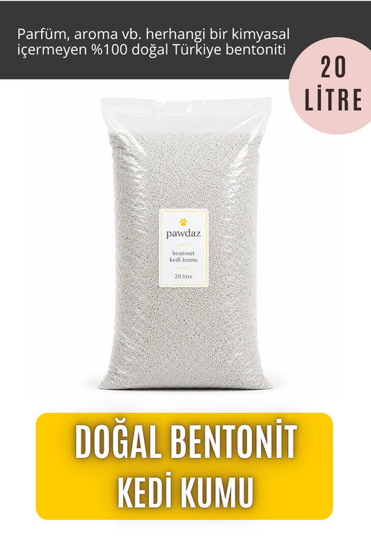 pawdaz Bentonit Kedi Kumu 5 Litre - Tozu azaltılmış (20 LİTRE)