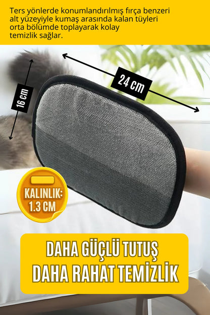 Elektrostatik Tüy Toplama Eldiveni – Kalın Tabanlı Kedi Köpek Tüy Kıl Temizleyici Rulo Bant Fırça