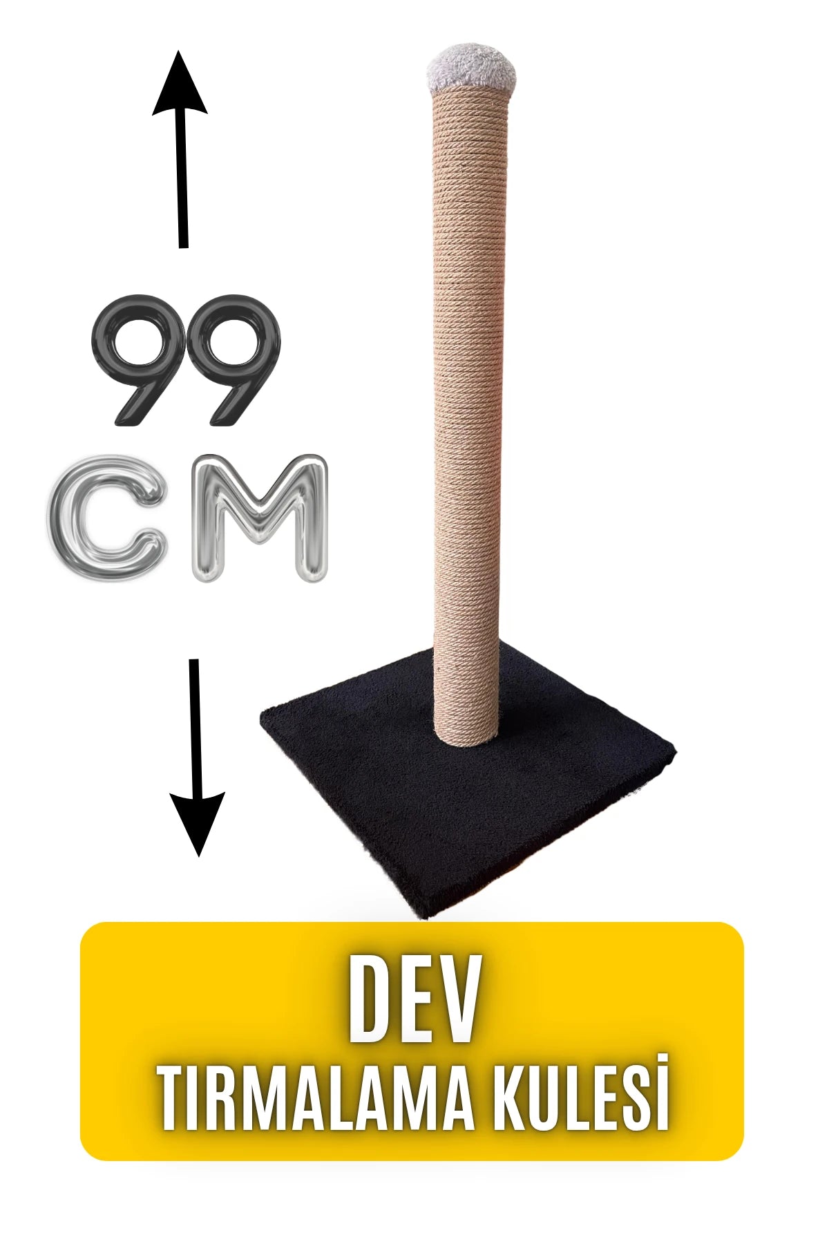 Tırminatör - Dev Kedi Tırmalama Kulesi (99 CM) (Siyah)