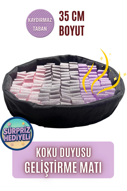 Bulyut (35 CM) - Köpek Koku Eğitim Matı, Bulma, Koklama ve Yavaş Yeme Oyuncağı, Kaymaz Taban (Vermont)