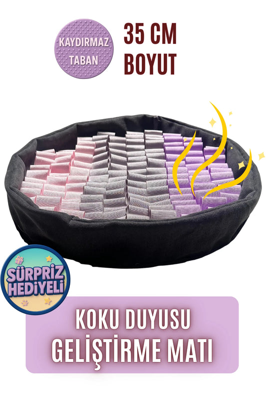 Bulyut (35 CM) - Köpek Koku Eğitim Matı, Bulma, Koklama ve Yavaş Yeme Oyuncağı, Kaymaz Taban (Vermont)
