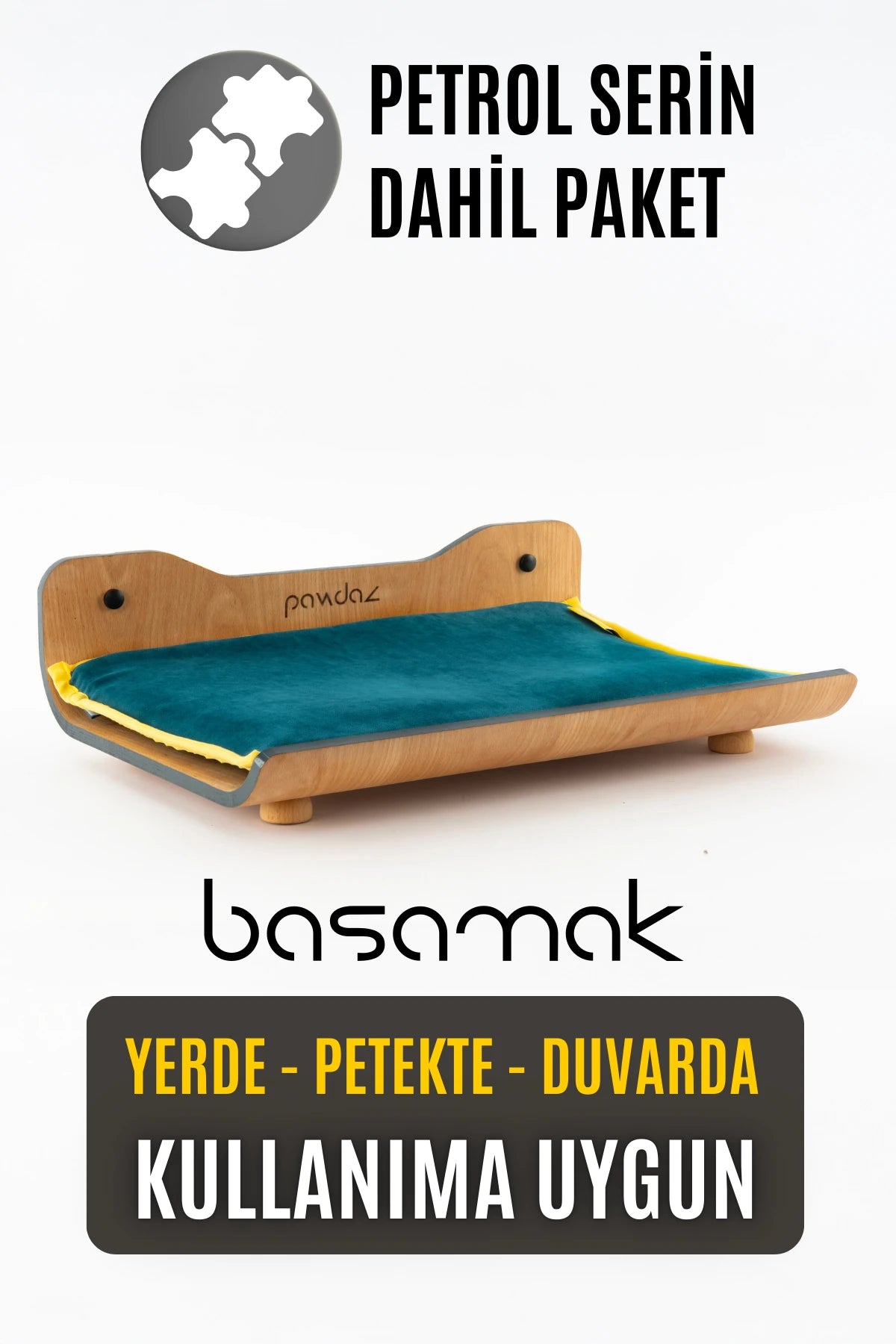 pawdaz Basamak - Kediler İçin Serin Mat Uyumlu Duvar, Kalorifer ve Yerde Kullanılabilen Yatak (petrol-basamak)