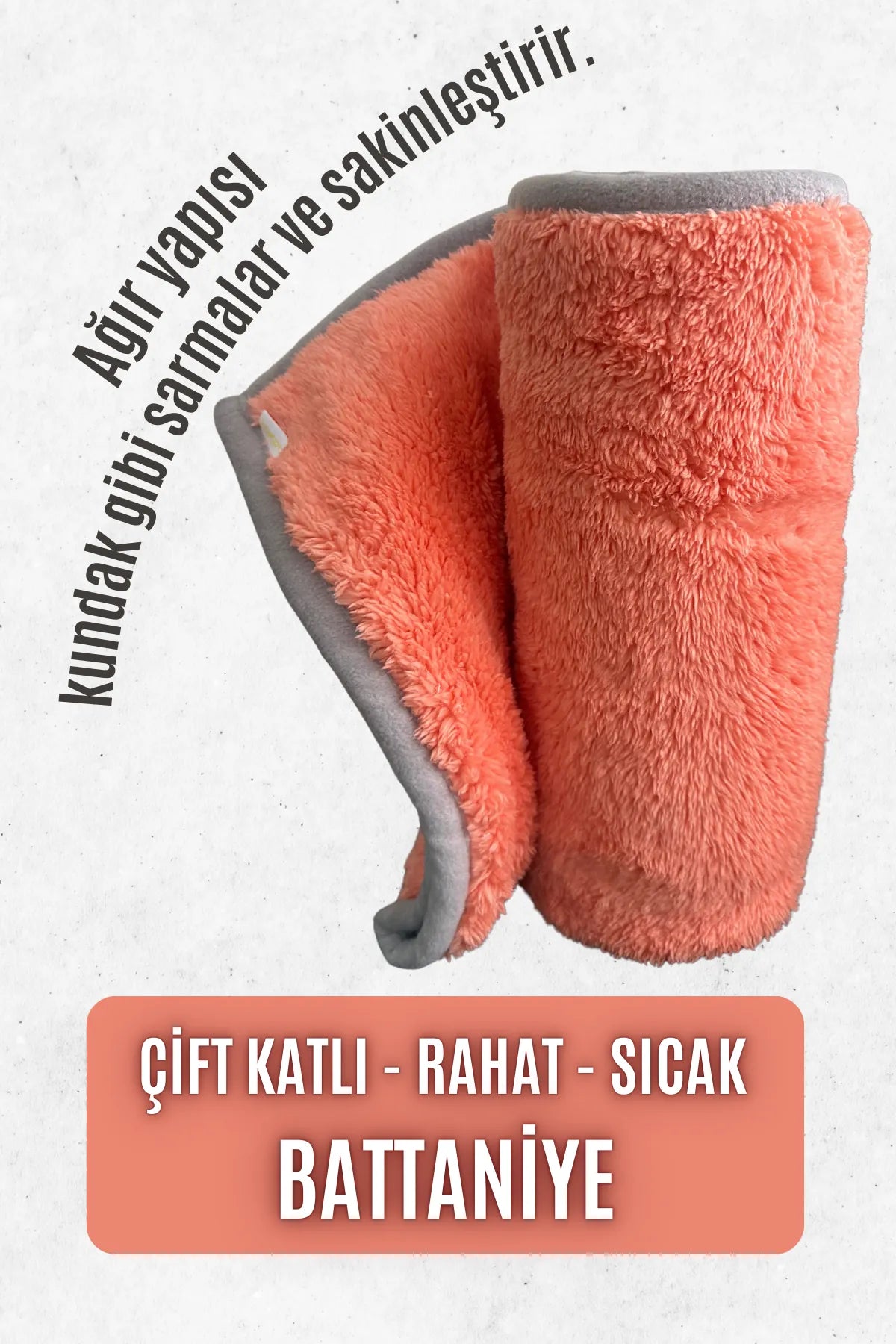 Kedi ve Köpek Battaniyesi - Çift Katlı, Yıkanabilir (Şeftali)