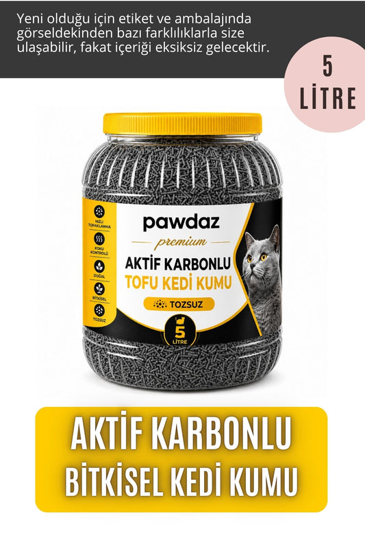 Tofu Kedi Kumu (Aktif Karbonlu) - Tozsuz, Kokusuz, Topaklanan (5 Litre)