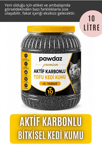 Tofu Kedi Kumu (Aktif Karbonlu) - Tozsuz, Kokusuz, Topaklanan (10 Litre)