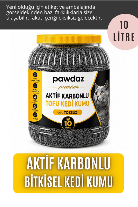 Tofu Kedi Kumu (Aktif Karbonlu) - Tozsuz, Kokusuz, Topaklanan (10 Litre)