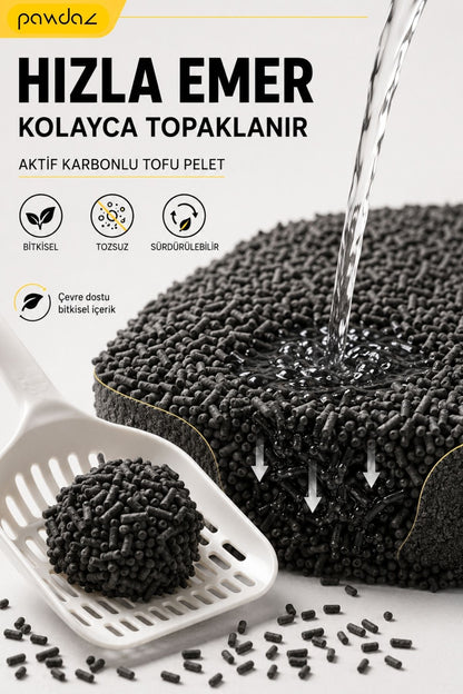 Tofu Kedi Kumu (Aktif Karbonlu) -  Tozsuz, Kokusuz, Topaklanan