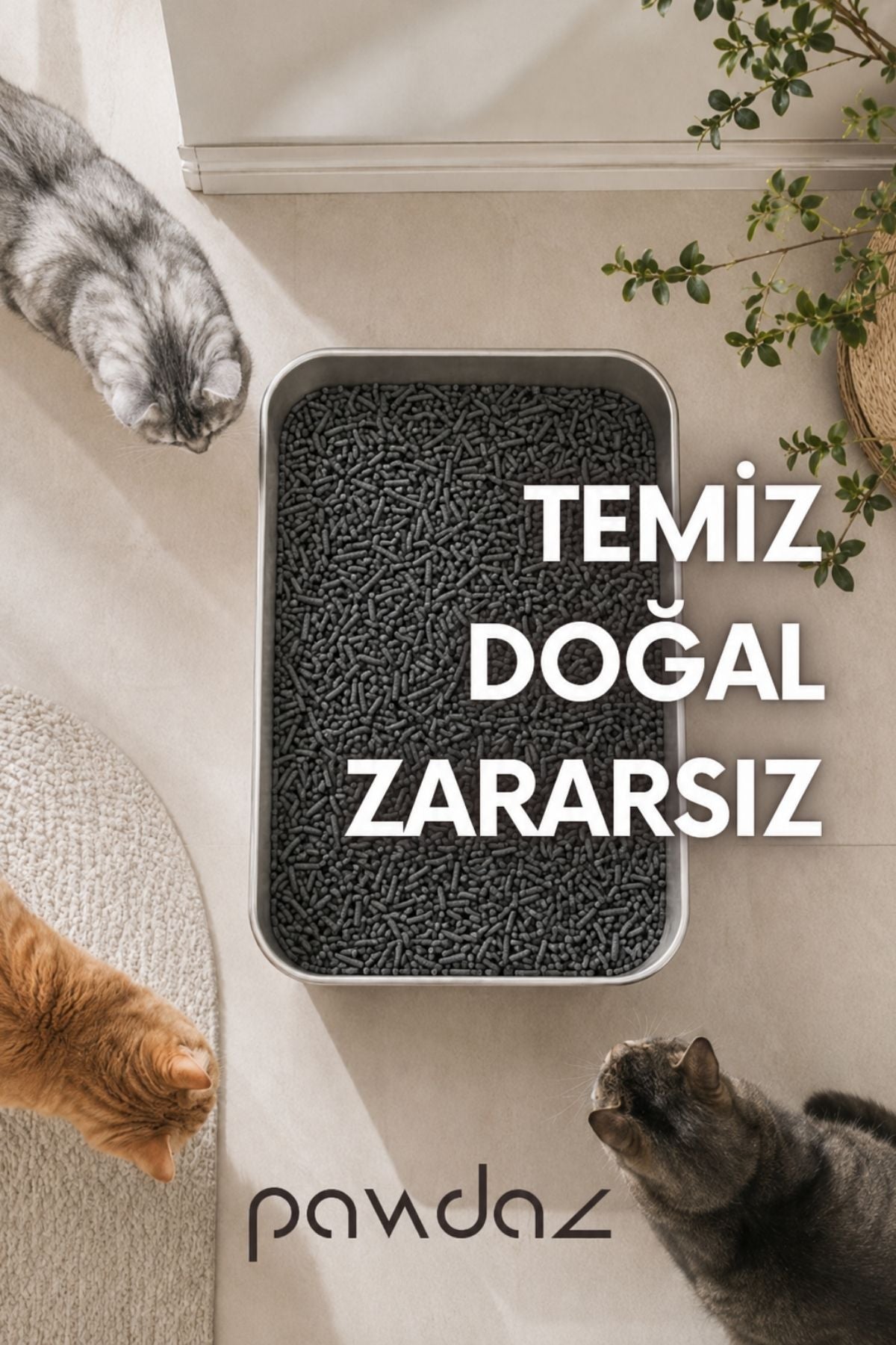 Tofu Kedi Kumu (Aktif Karbonlu) -  Tozsuz, Kokusuz, Topaklanan