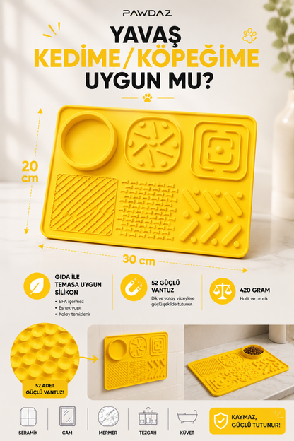 YAVAŞ - 6 Bölmeli Yalama Matı (Sarı)