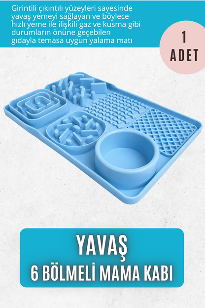 YAVAŞ - 6 Bölmeli Yalama Matı(Mavi)